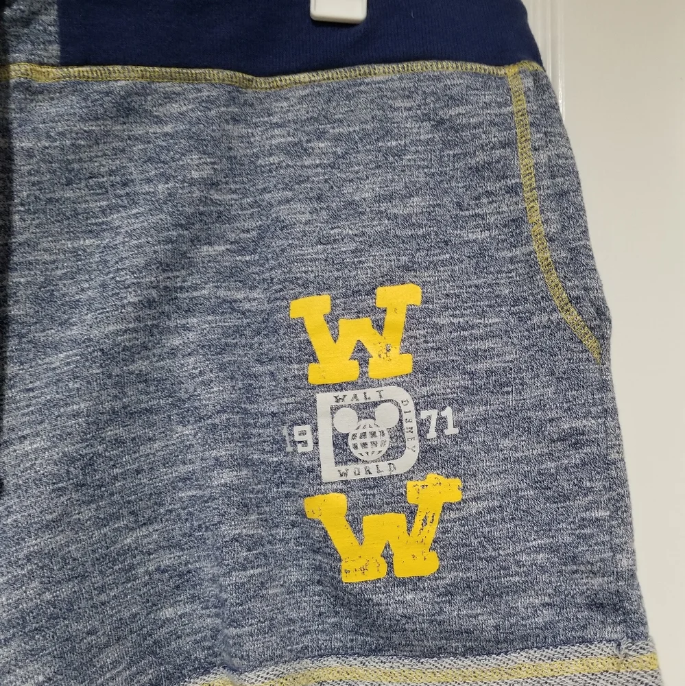 Disney WDW Mickey Navy Blue & Yellow Sleeveless Hooded Top & Shorts Matching Set